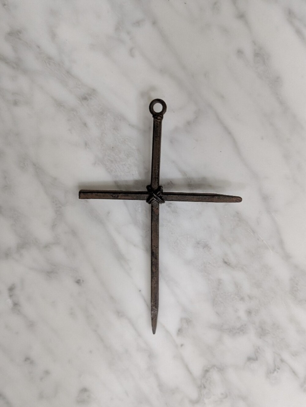 Rustic Brown Iron Cross Wall Accent